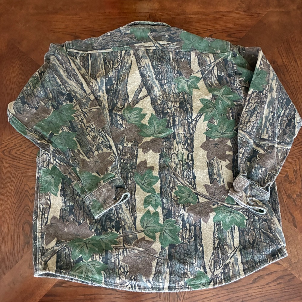 Vtg Winchester Camo Flannel Button‎ up Shirt Mens XL Treebark Camouflage Hunting - Picture 3 of 9